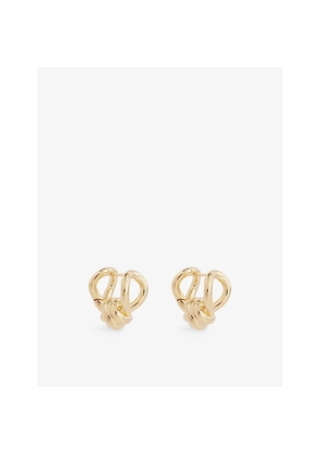 Womens Bottega Veneta Knot Gold-Plated Silver Earrings