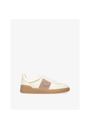 Womens Valentino Garavani Upvillage Logo-Embroidered Leather Low-Top Trainers