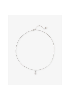 Womens Vrai Signature Duo Drop 14ct White-Gold 3.00ct Pear and Brilliant-Cut Lab-Grown Diamond Necklace