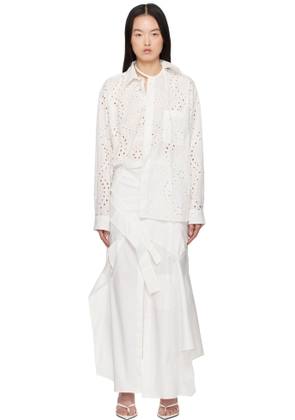 Ottolinger White Deconstructed Shirting Midi Dress