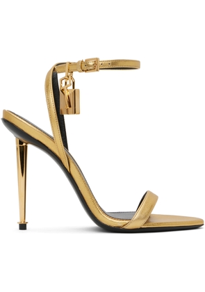 TOM FORD Gold Padlock Pointy Naked Heeled Sandals
