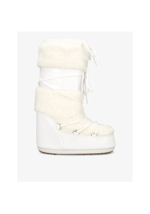 Womens Moon Boot Icon Lace-Front Faux-Fur Snow Boots