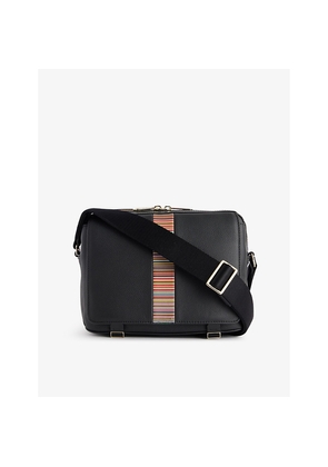 Paul Smith Signature Stripe Leather Messenger Bag