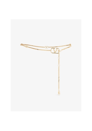 Womens Valentino Garavani Vlogo Signature Brass Chain Belt