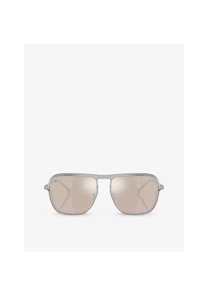 Ferrari Fh1014T Square-Frame Metal Sunglasses