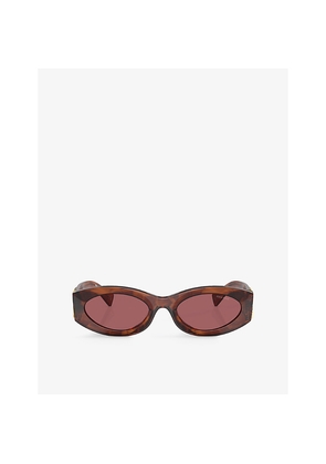 Womens Miu Miu Mu 11Ws Oval-Shape Acetate Sunglasses