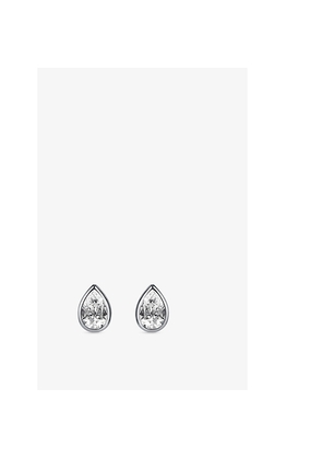 Womens Carat London Danu Pear-Shape 925 Sterling Silver and Cubic Zirconia Stud Earrings