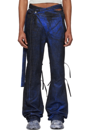 Ottolinger SSENSE Exclusive Black & Blue Signature Wrap Denim Jeans