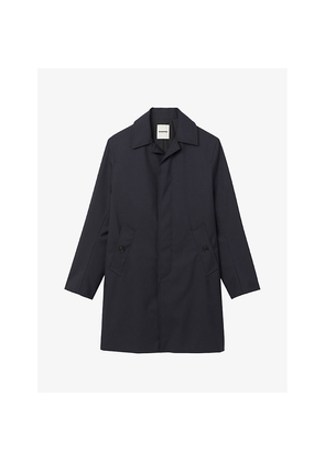 Mens Sandro Lapel-Collar Regular-Fit Technical Wool-Blend Coat