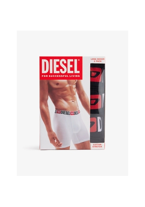 Mens Diesel Branded-Waistband Pack Of Three Stretch-Cotton Boxers