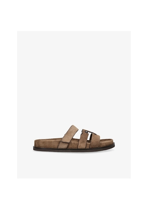 Womens Tory Burch Ines Sport Slide Suede Sandals