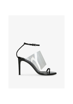 Womens Azzedine Alaia Asymmetric Heeled Leather Sandals