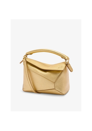 Womens Loewe Puzzle Edge Mini Metallic-Leather Cross-Body Bag
