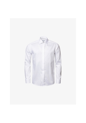 Mens Eton Cutaway-Collar Contemporary-Fit Cotton-Dobby Tuxedo Shirt