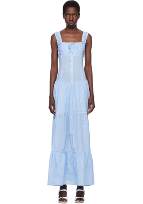 Frankies Bikinis Blue Christabelle Polka Dot Maxi Dress