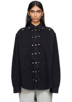 Y/Project Black Snap Off Denim Shirt