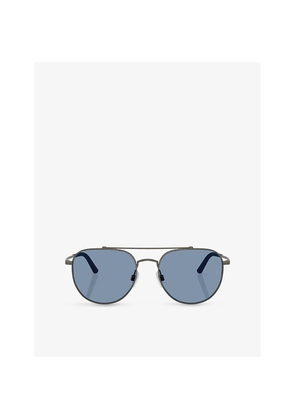 Oliver Peoples Ov1346S R-10 Pilot-Frame Metal Sunglasses