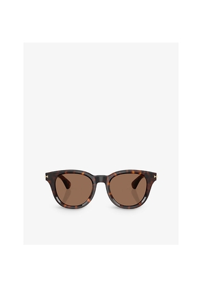 Womens Burberry Be4439 Round-Frame Tortoiseshell Acetate Sunglasses