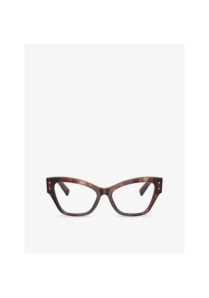 Womens Dolce & Gabbana Dg3404 Irregular-Frame Tortoiseshell Optical Glasses