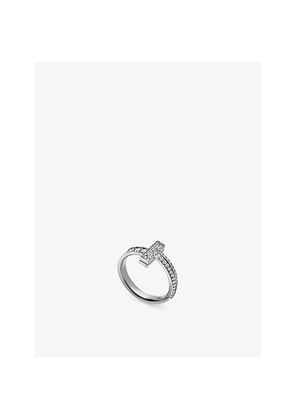 Womens Tiffany & Co Tiffany T T1 Narrow 18ct White-Gold and 0.4ct Brilliant-Cut Diamond Ring