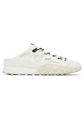 Marine Serre White Suede Leather MS Rise Tyko Mules