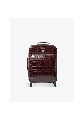 Aspinal Of London Connaught Croc-Effect Leather Cabin Suitcase 49.5cm