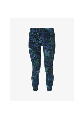 Womens Sweaty Betty Power Forest-Print Workout Stretch-Woven Leggings