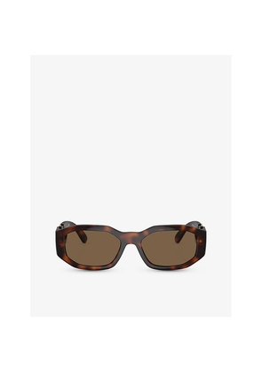 Versace Ve4361 Rectangle-Frame Tortoiseshell Acetate Sunglasses
