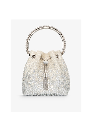 Womens Jimmy Choo Bon Bon Gem-Embellished Woven Cross-Body Bag