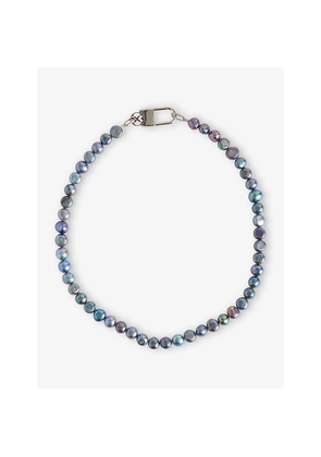 Mens Vitaly Midnight Stainless Steel and Synthetic Pearl Necklace