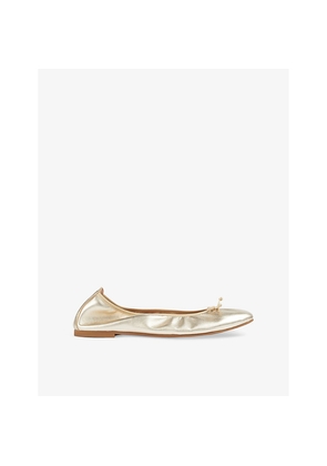 Womens LK Bennett Trilly Bow-Embellished Leather Ballet Flats