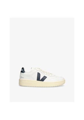 Womens Veja V90 Branded Leather Low-Top Trainers