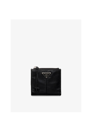 Prada Brand-Plaque Small Leather Wallet