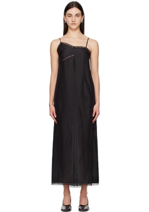 MM6 Maison Margiela Black Light Silk Lace Maxi Dress