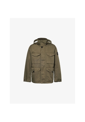Mens Stone Island Drawstring-Hood Regular-Fit Cotton Jacket