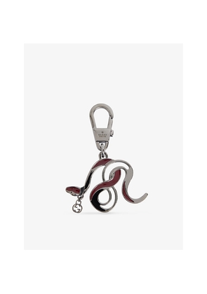 Womens Gucci Snake Engraved Brass Keychain