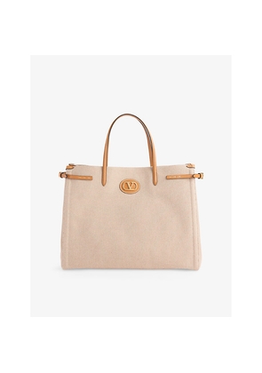 Womens Valentino Garavani Antibes Large Cotton Canvas Tote Bag