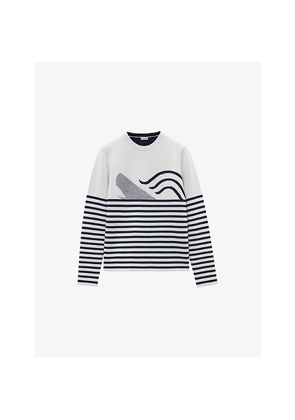 Womens Loewe x Suna Fujita Stripe Brushed Wool Knitted Jumper