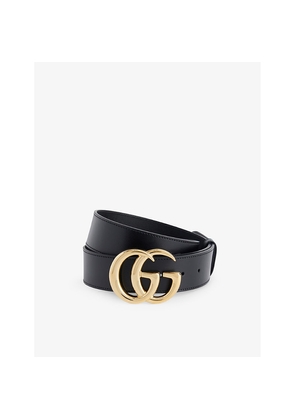 Mens Gucci Logo-Buckle Leather Belt