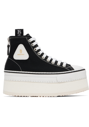 R13 Black Courtney Platform High Top Sneakers