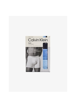 Mens Calvin Klein Icon Logo-Waistband Pack Of Three Stretch-Cotton Boxer Briefs