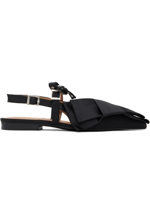 GANNI Black Big Bow Slingback Flats