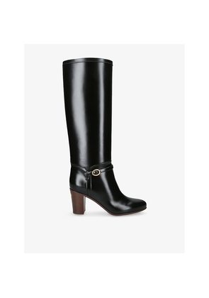 Womens Valentino Garavani Pattie 75 Leather Knee-High Boots