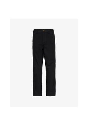Mens Carhartt WIP Brand-Patch Straight-Leg Regular-Fit Cotton-Canvas Trousers