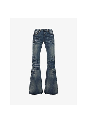 Womens Jaded London Extreme Flare Mid-Rise Stretch-Denim Jeans
