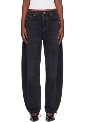 AGOLDE Black Luna High Rise Pieced Taper Jeans