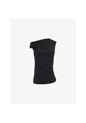 Womens Dries Van Noten Draped Sleeveless Cotton-Jersey Top