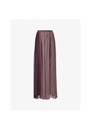 Womens Leem Colour-Block Flowy Woven Maxi Skirt