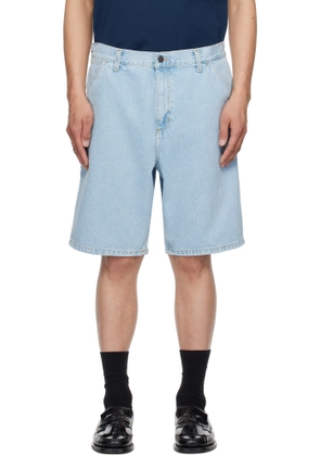 Carhartt Work In Progress Blue Single Knee Denim Shorts