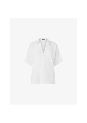 Womens Whistles Sasha V-Neck Relaxed-Fit Woven Shirt